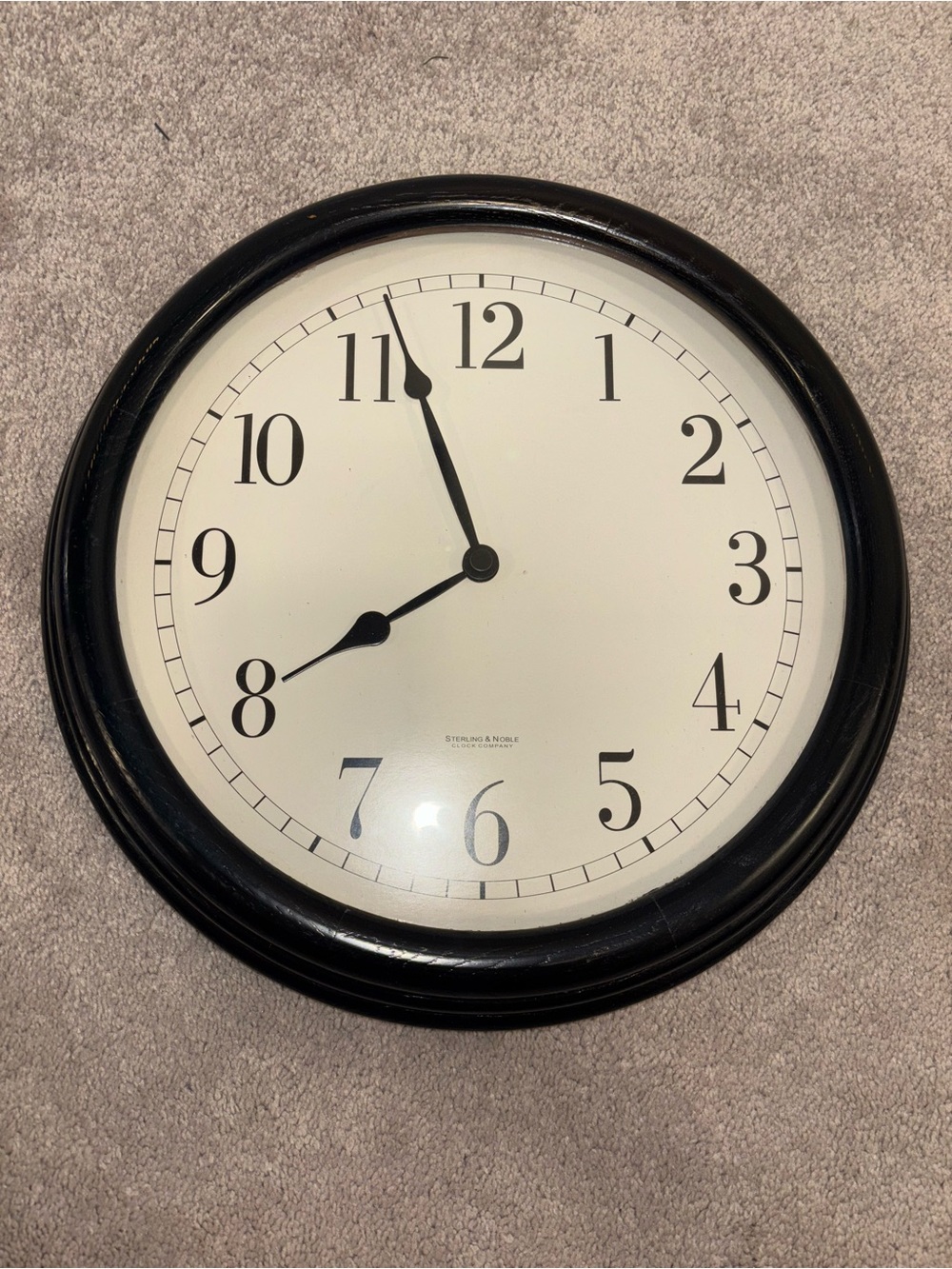 Black wooden oak Round Wall Clock